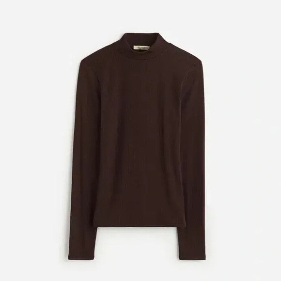 NWT Madewell Drapey Rib Long-Sleeve Mockneck Top - MSRP $62 - Picture 1 of 1